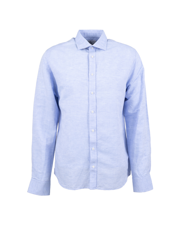 Portofino Ljusblå Linneskjorta Extra Lång Ärm