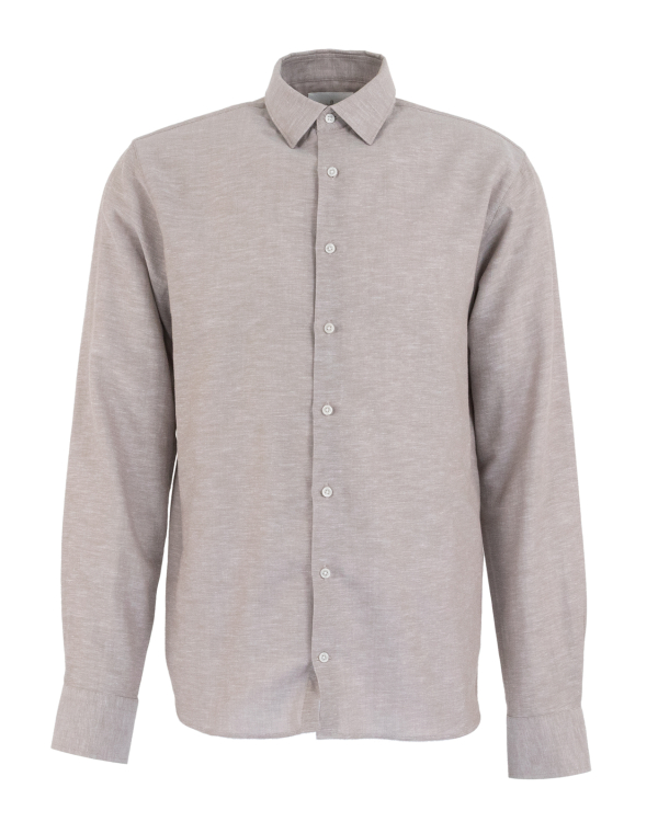 Webster Mörkbeige Bomull Linneskjorta