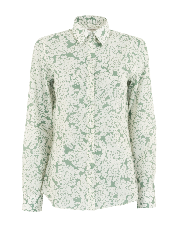 Tilde Belleza Grön Blommig Toile Blus