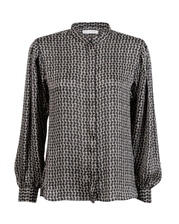 Elena Duo Checked Svart Blus