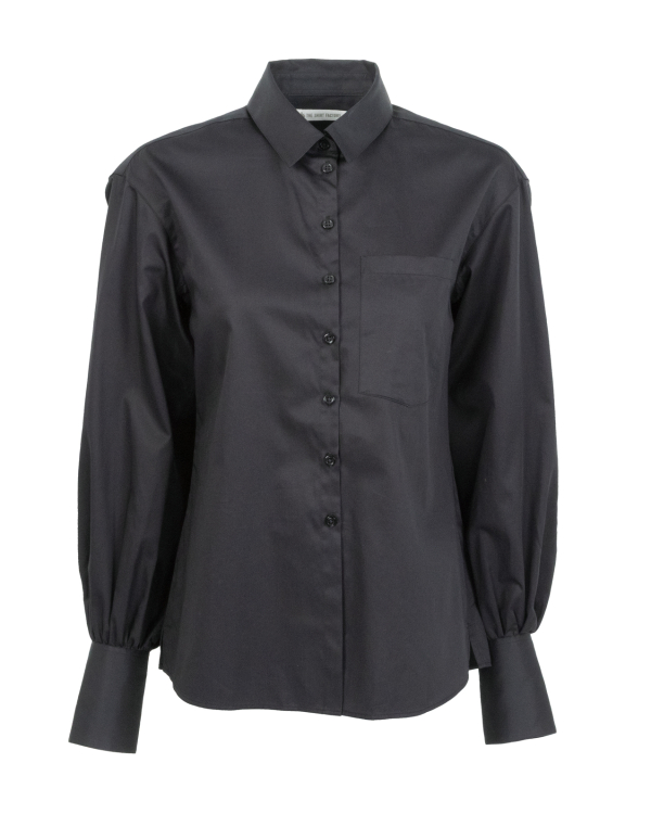 Bella Cotton Poplin Svart Skjorta