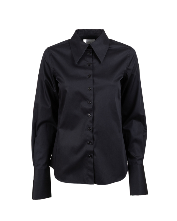 Eloise Svart Poplinskjorta