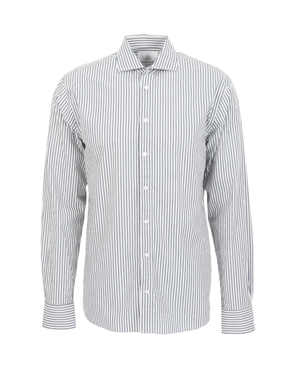 Montmelo Mörkblå Randig Twillskjorta