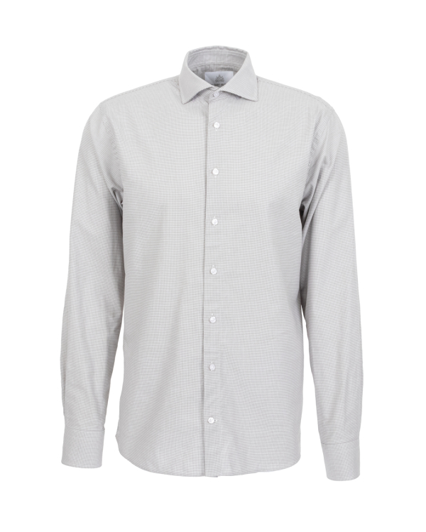 Orvieto Grå Twillskjorta med Hundtandsmönster
