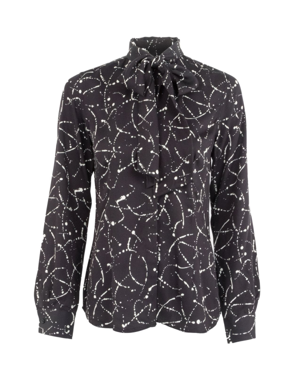 Karin Infinity Mönstrad Knytblus