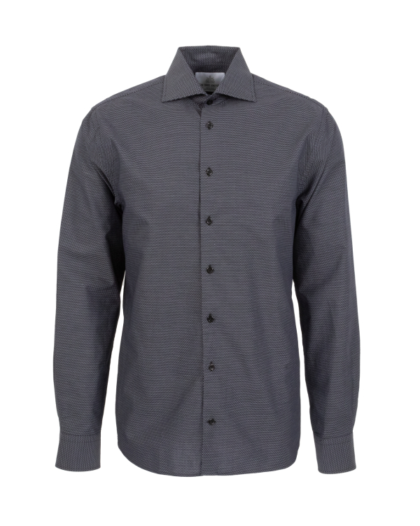 Modena Svart Dobbyskjorta i Ekologisk Bomull