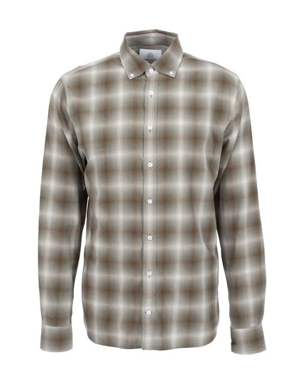 Bormio Grön Rutig Borstad Twillskjorta