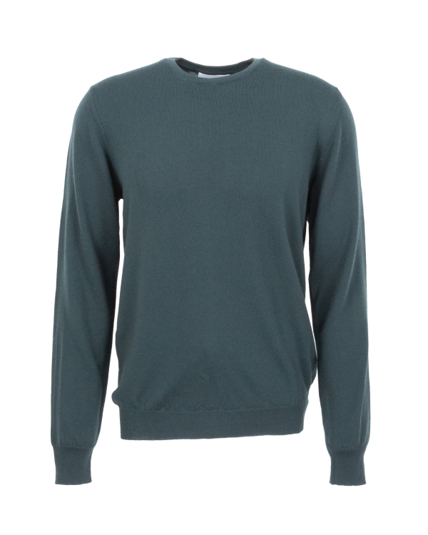 Merinotröja Grön Rundhalsad
