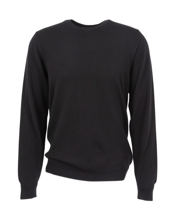 Merinotröja Svart Rundhalsad