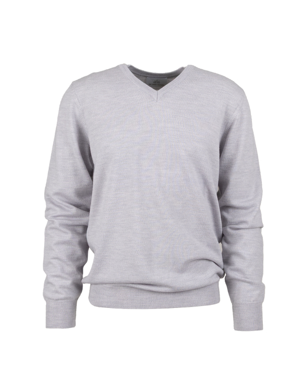 Merinotröja Ljusgrå V-ringad