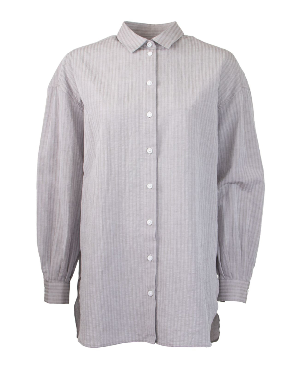 Elsa Tremiti Grå Seersucker Skjorta