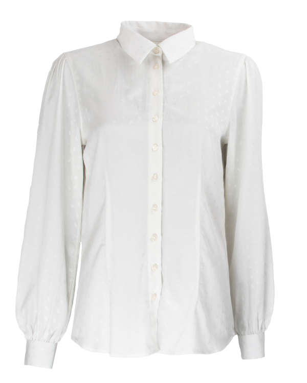 Cora Romb Vit Jacquard Blus