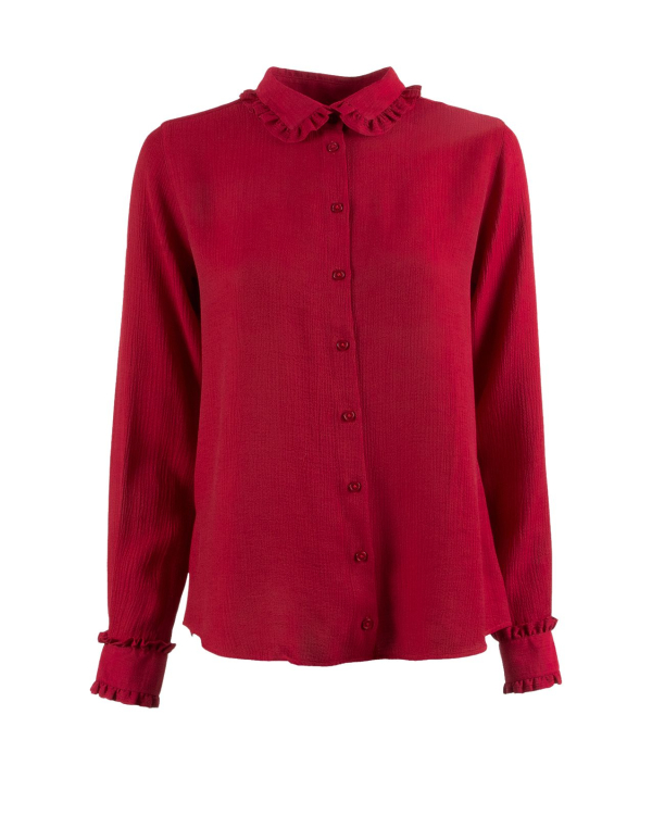 Chloe Frill Cefalu Röd Blus