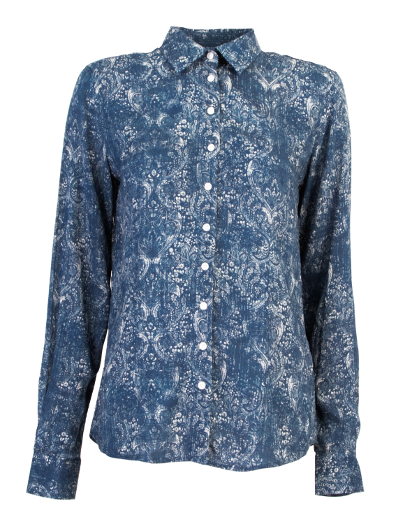 Tilde Paisley Blue Flower Blus