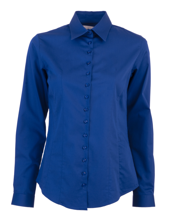 Moa Cotton Stretch Koboltblå Skjorta