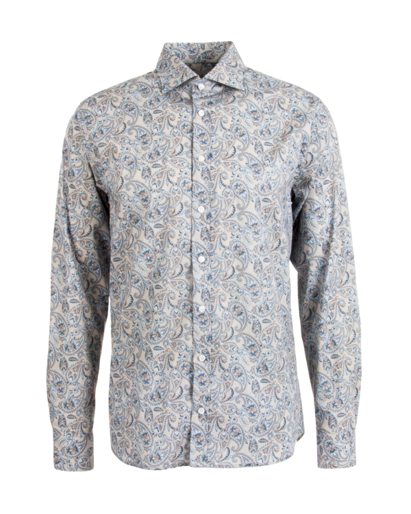Livigno Paisley Beige Poplinskjorta