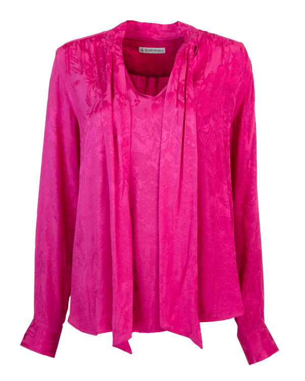 Camelia Jardin Jacquard Cerise Knytblus