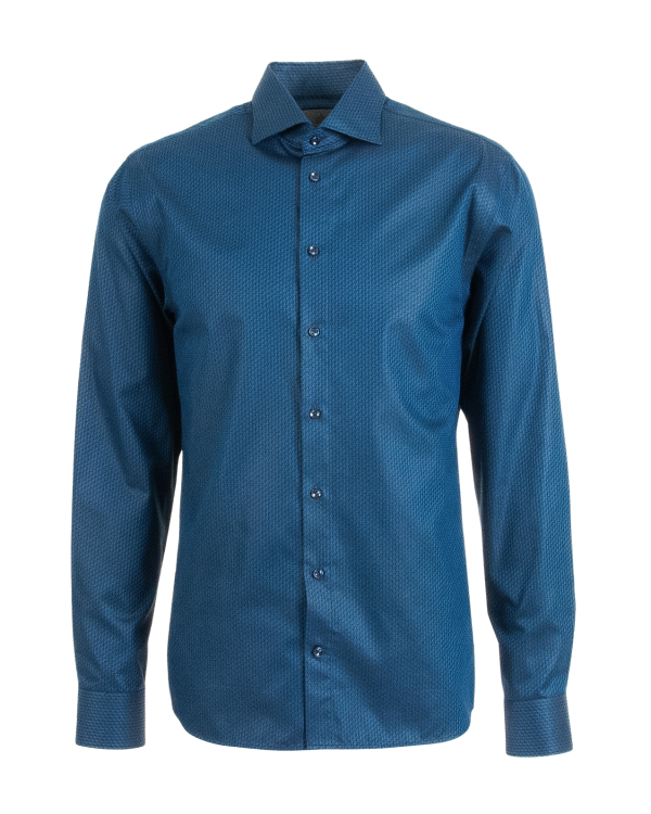 Menton Royal Blue Jacquard-skjorta