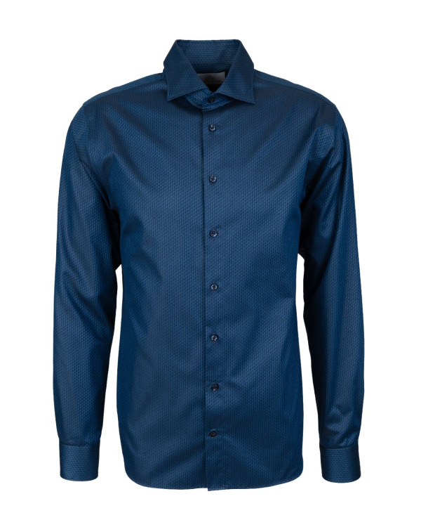 Menton Royal Blue Jacquard-skjorta