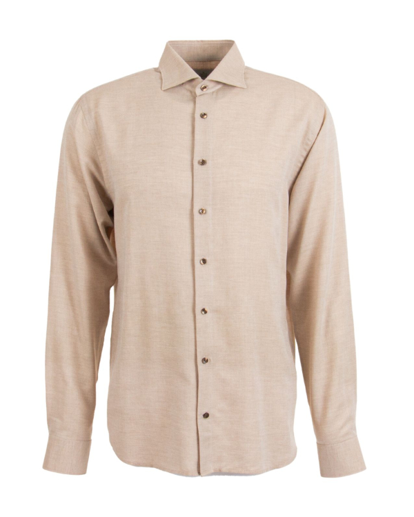 Rovereto Beige Skjorta med Kashmir