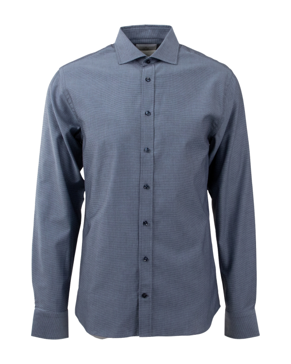 Manhattan Blå Texturerad Dobbyskjorta