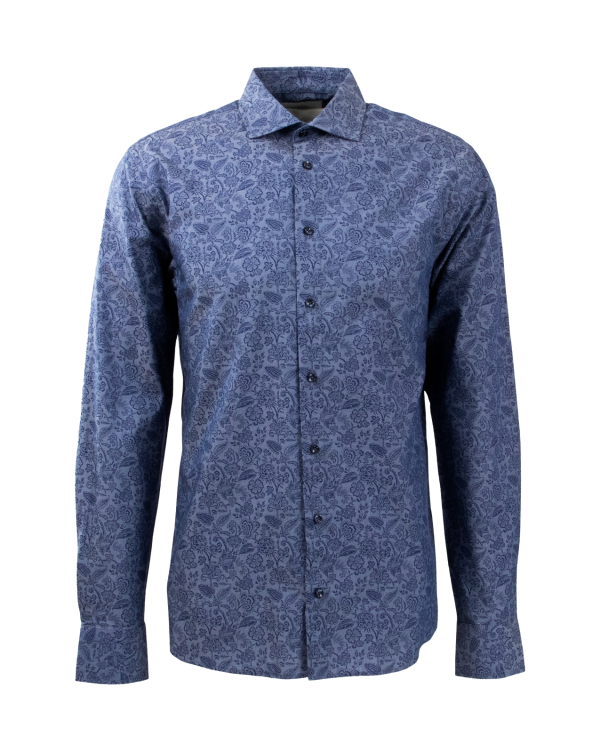 Barcelona Print Blå Skjorta