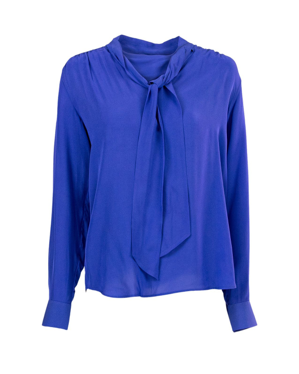 Camelia Sapphire Blå Knytblus