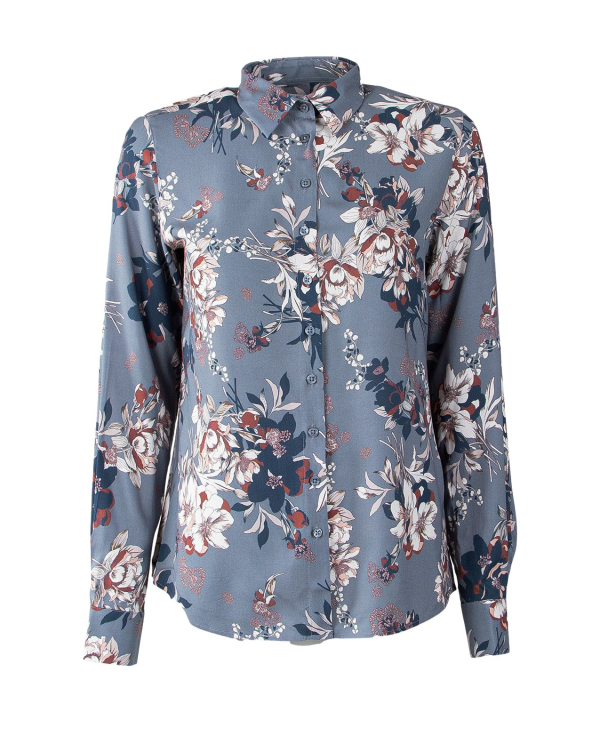 Tilde Twilight Grå Blommig Blus