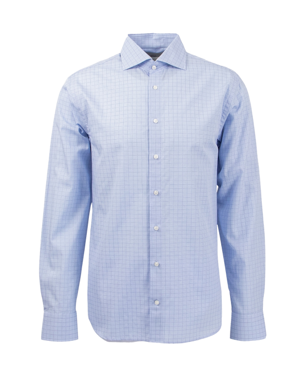 Monaco Ljusblå Rutig Skjorta