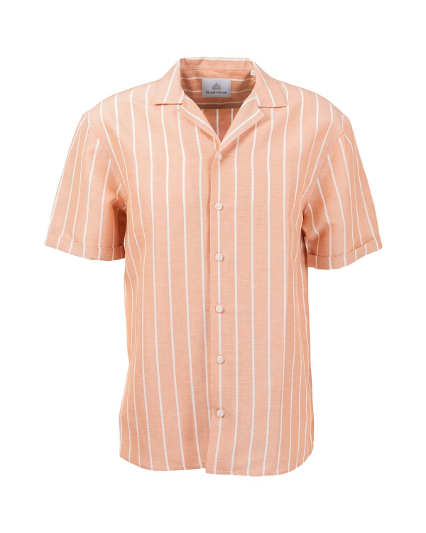 Santorini Stripe Aprikos Resort Skjorta