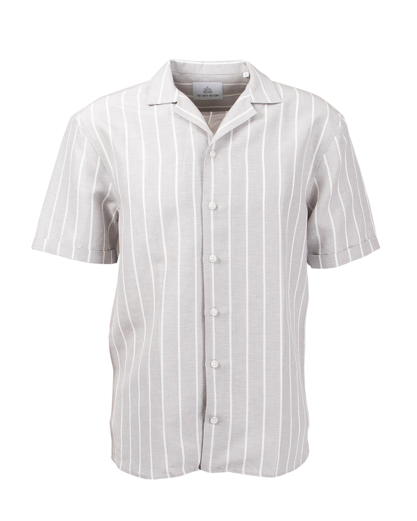 Santorini Stripe Ljusgrå Resort Skjorta