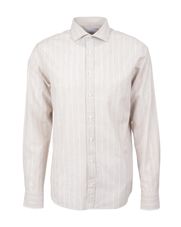 Amalfi Stripe Beige Linneskjorta