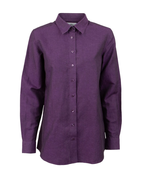 Mickan Como Plommonlila Linneskjorta