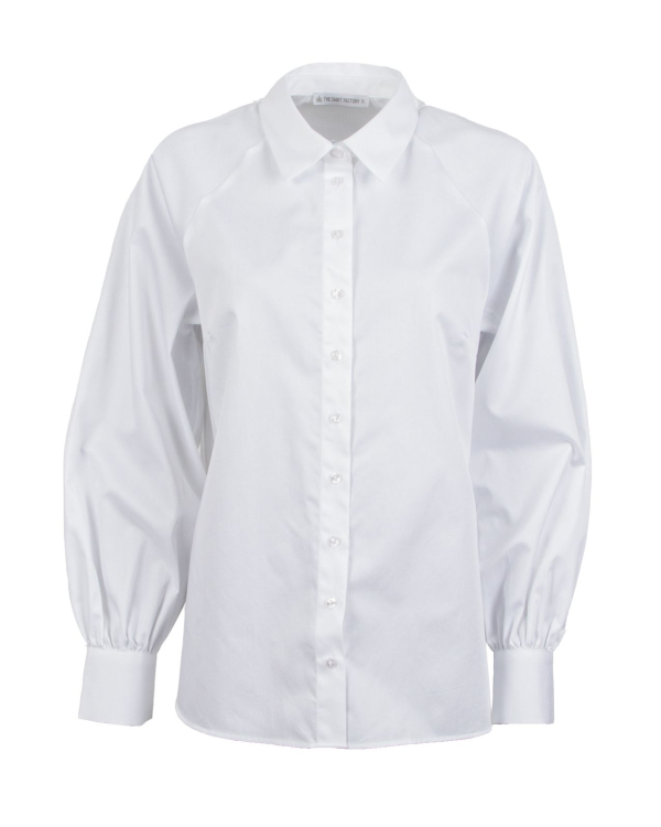 Louise Cotton Poplin Vit Skjorta