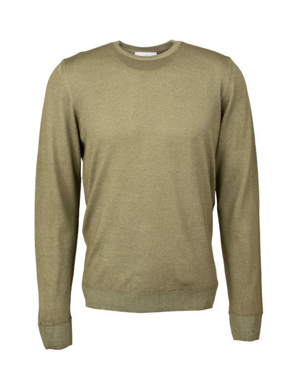 Merino Knit Crewneck Olivgrön