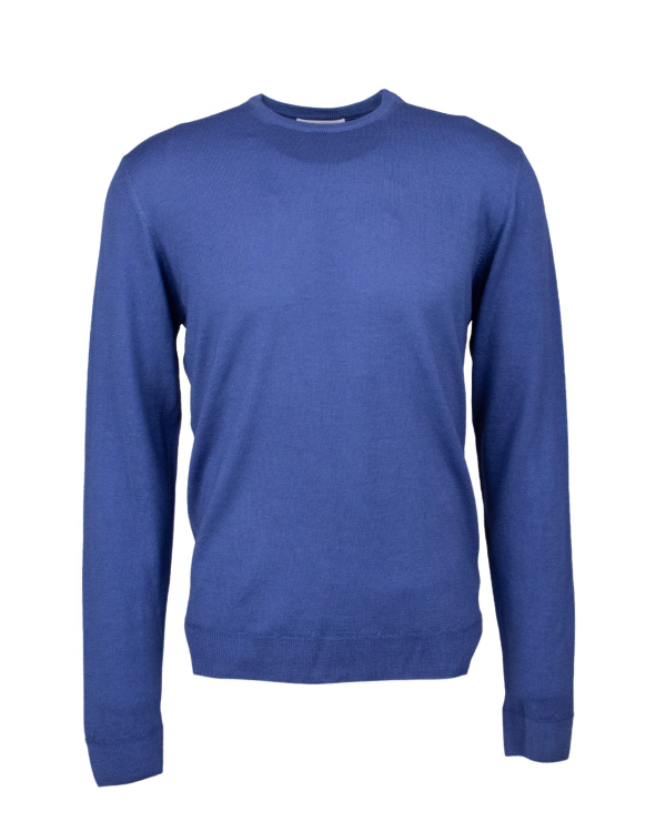 Merino Knit Crewneck Blå