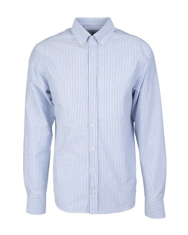 Preppy Stripe Blå Oxford Skjorta