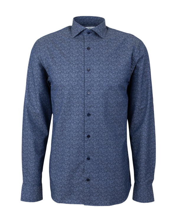 Girona Print Blå Skjorta