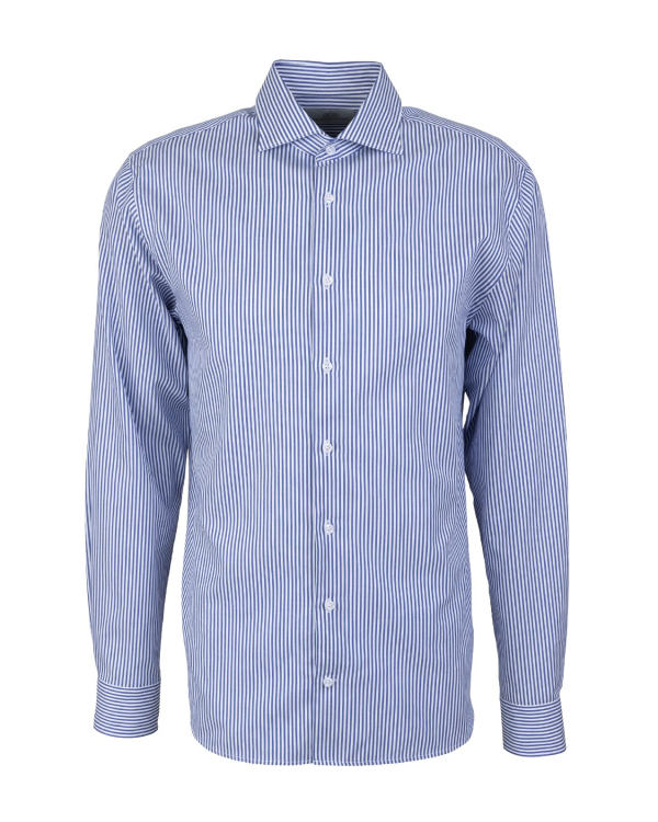 Belgravia Stripe Blå Twill Skjorta