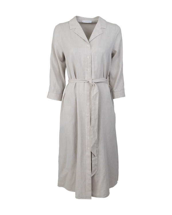 Stella Sienna Beige Linne Skjortklänning