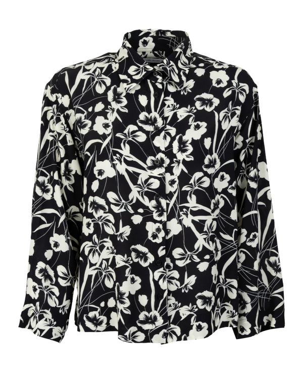 Melina Noir Floral Svart Vit Blus