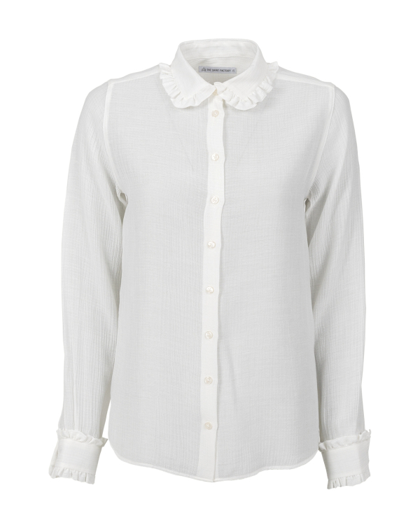 Chloe Frill Cefalu Vit Blus