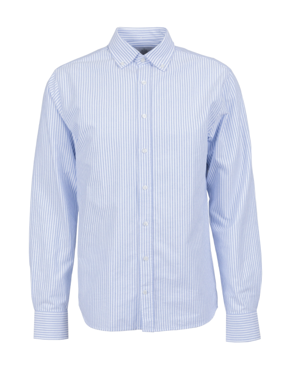 Preppy Stripe Oxford Blå Skjorta