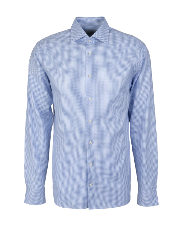 Savile Check Blå Skjorta