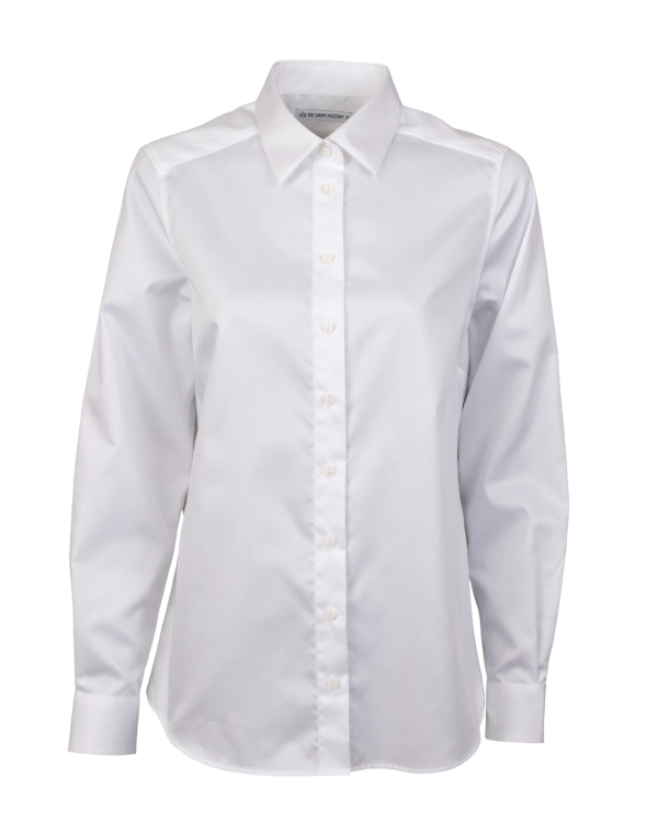 Ellie Cotton Sateen Vit Skjorta