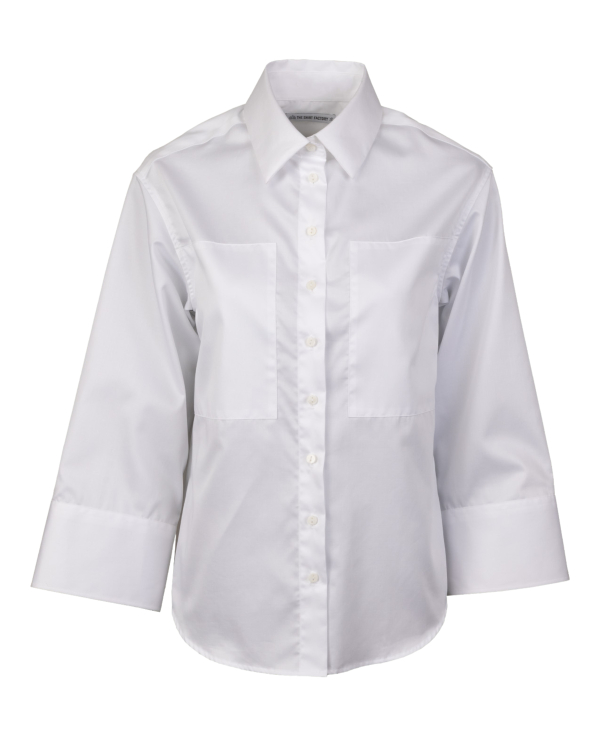 Emilia Cotton Sateen Vit Skjorta