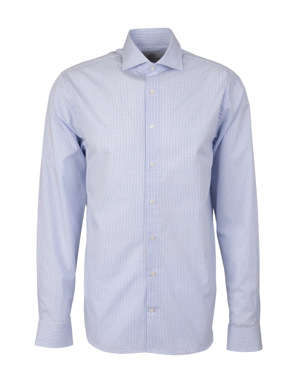 Checked Poplin Blå Skjorta