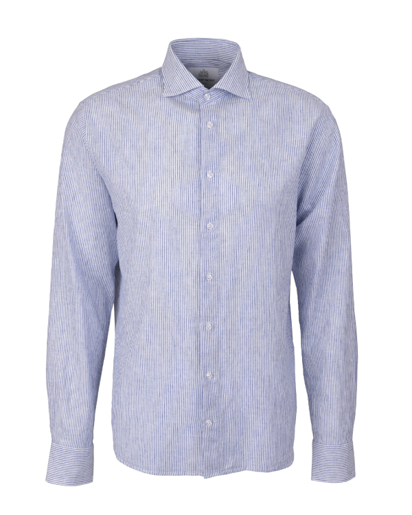 Valldemossa Blå Randig Linneskjorta