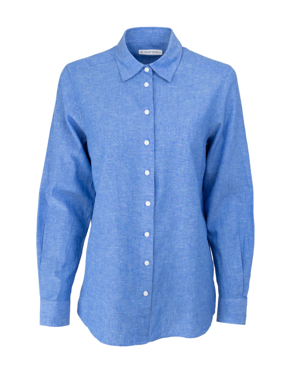 Ellie Azores Kornblå Linneskjorta